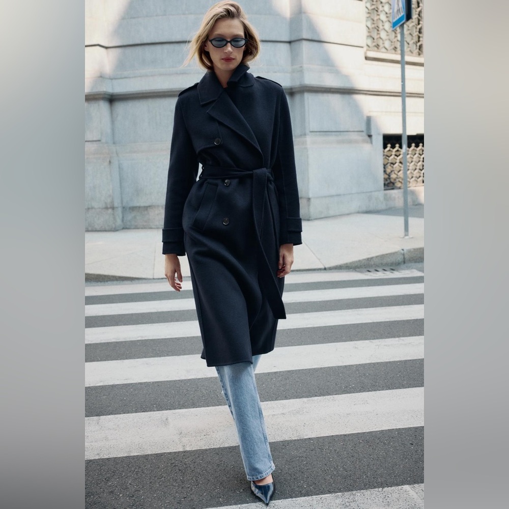 Zara Belted Wool Coat‎ Naxy XS